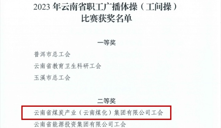 【喜讯】云煤（鸿运国际）集团在2023年云南省职工文体运动中勇创佳绩